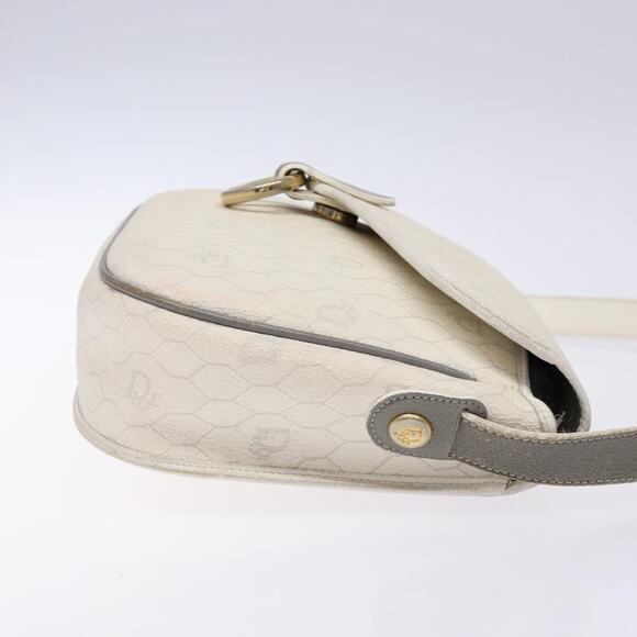 DIOR Honeycomb Canvas Shoulder Bag Pvc White Gold - Picture 4 of 13